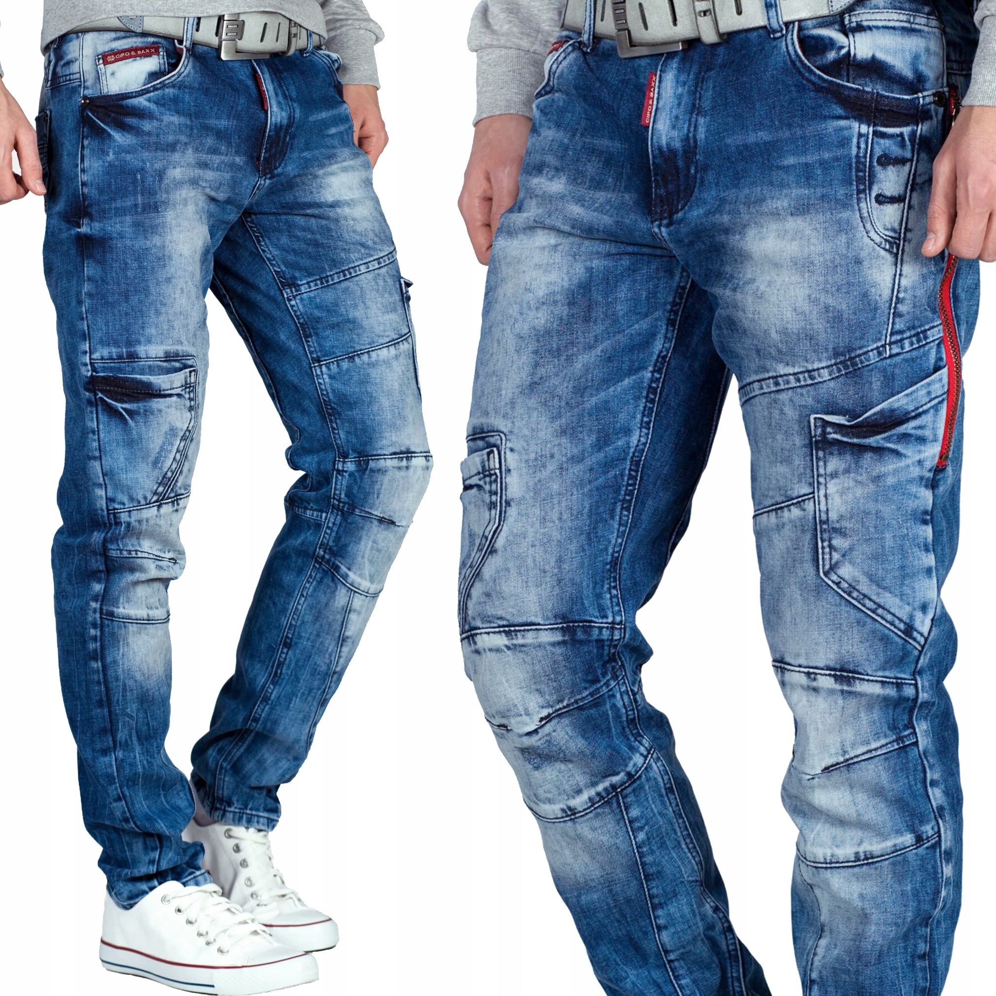 Džíny Kapsáče Džínové kalhoty Joggery Cipo Baxx Přetíratelný zip