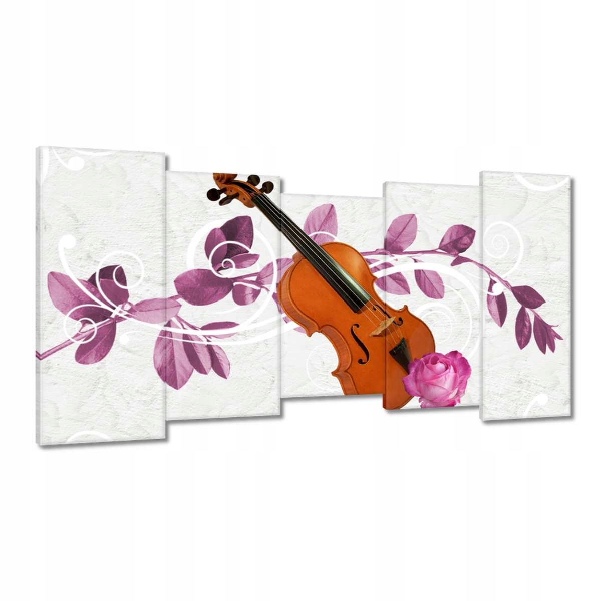 Obrazy 150x80 Housle Hudba Květiny