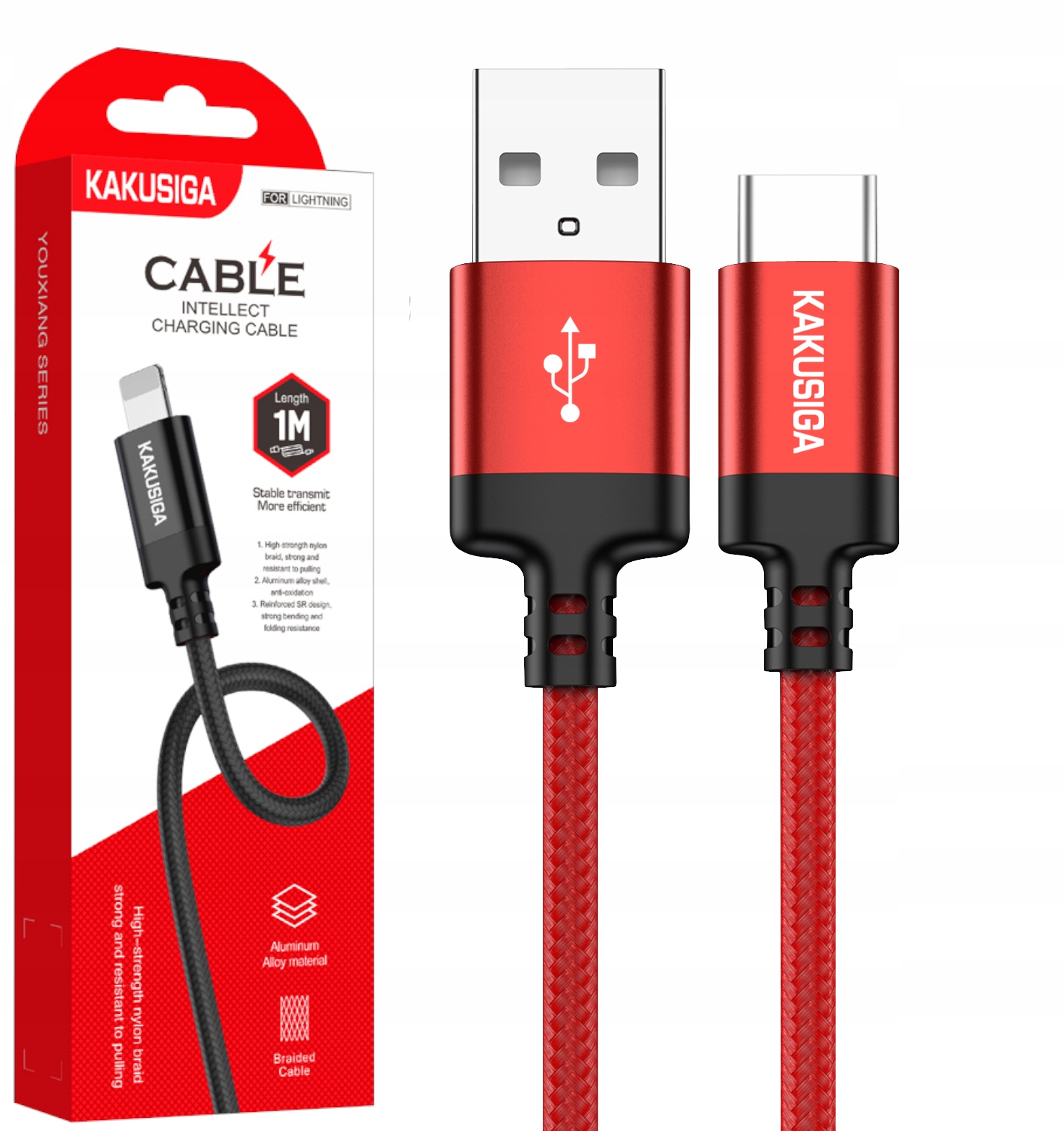 

Kabel Usb Youxiang Usb-c 100CM 3.2A Qc Czerwony