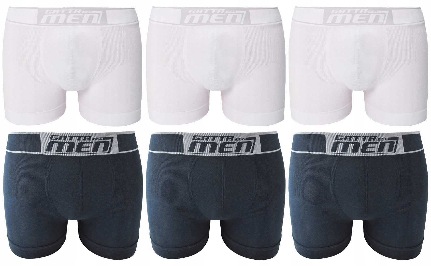 6 X Pánské Bavlna Boxerky Gatta Šedobílé XL