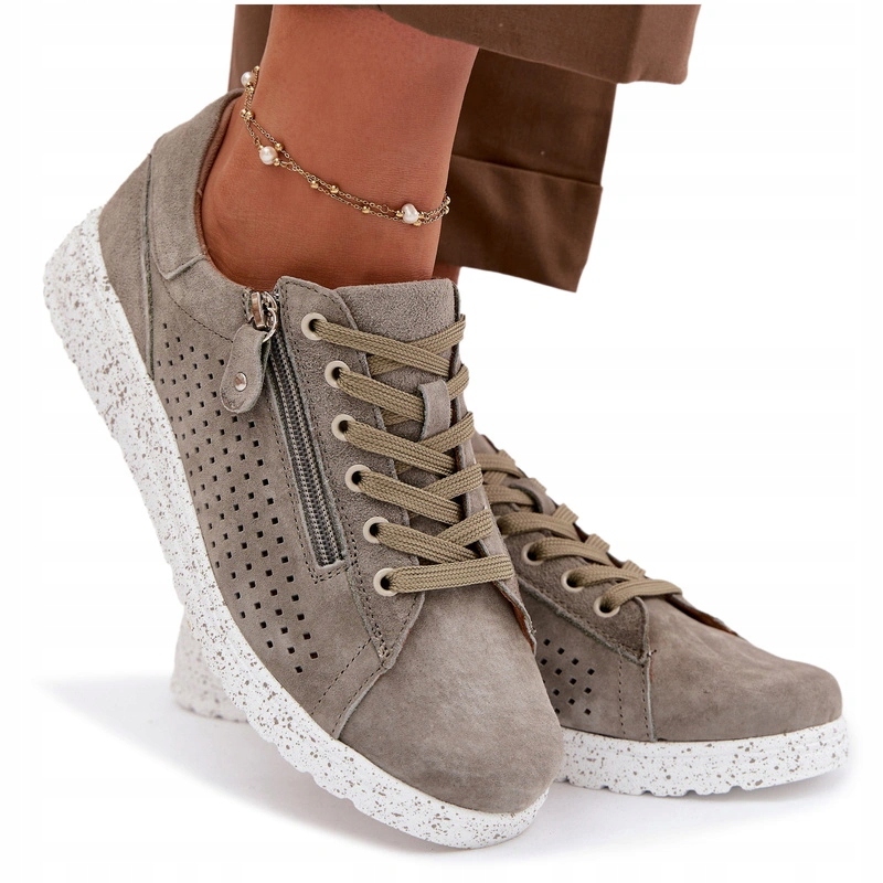 Dámské Polobotky Tenisky Semišové Lehké Na Zip Tmavě Zelené 40