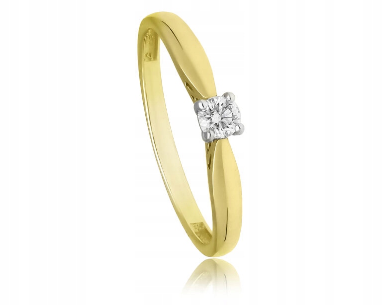 Zlatý prstýnek s briliantem 585 0,10 ct zásnubní diamantový