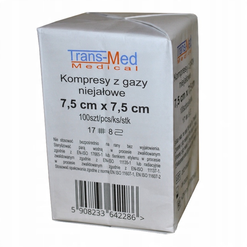 

Kompresy Gazowe Niejałowe 17N8W 7,5 x 7,5 a100SZT