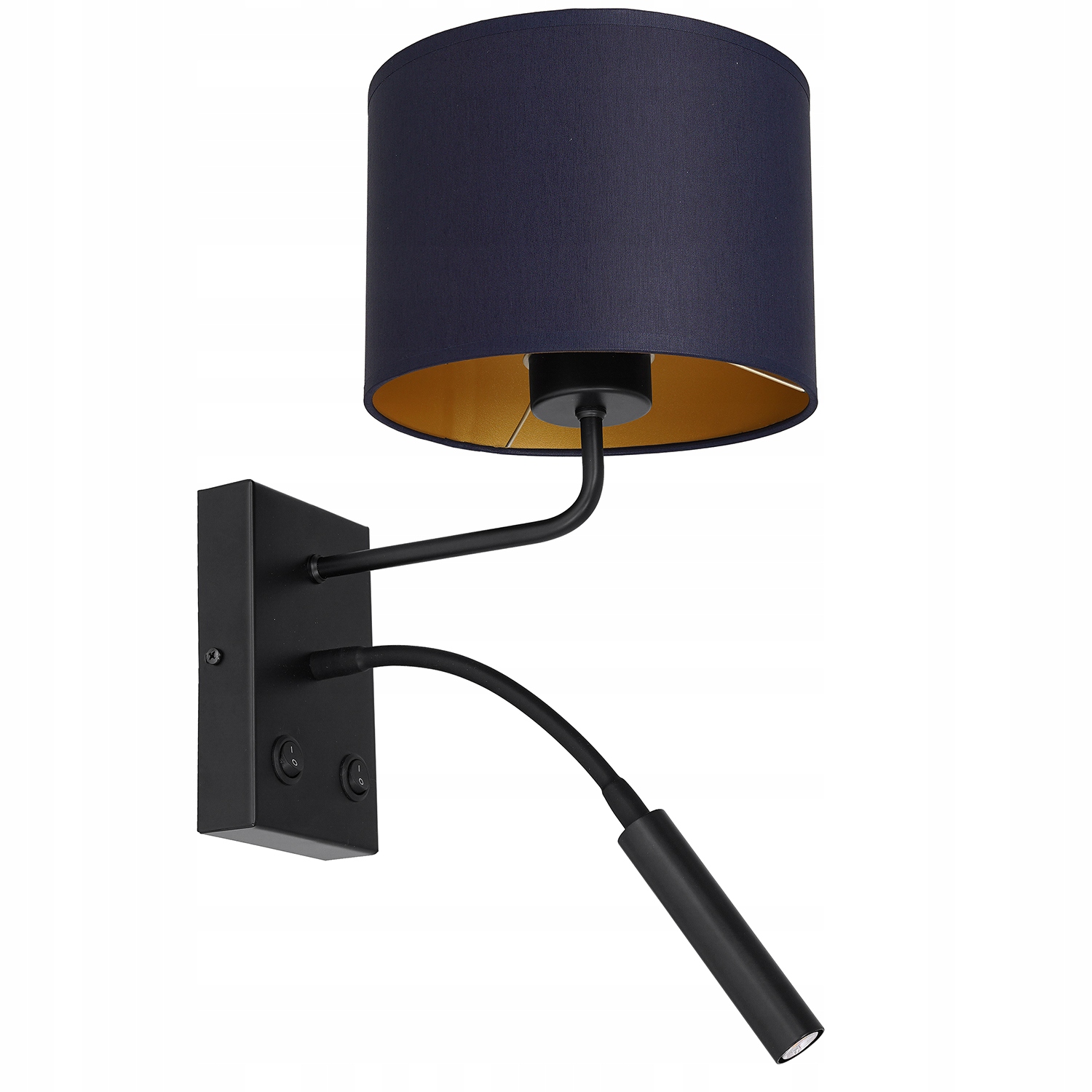 Luminex Arden nástenné svietidlo čierne modré E27+G9 15W+8W 2x vypínač