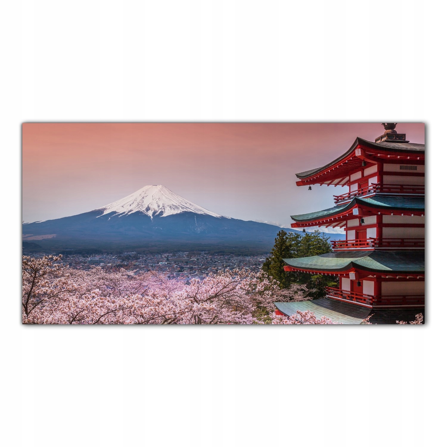 

Obraz Szklany Foto-obraz Pagoda Góra Fuji 140x70