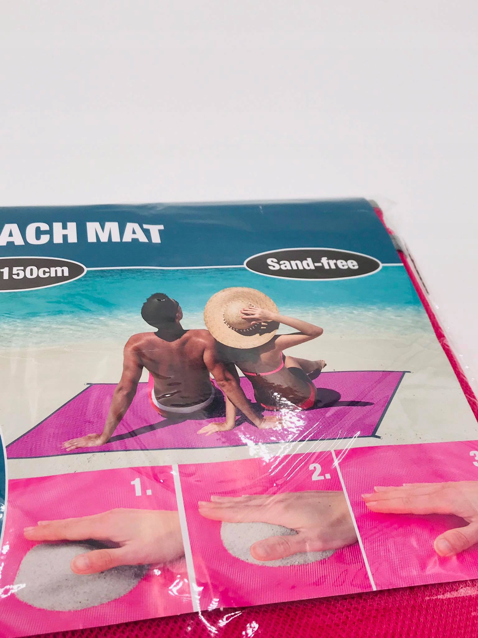 Mata plażowa Koc Bez Piasku Plaża Róż XL Mat KOC Długość 200 cm