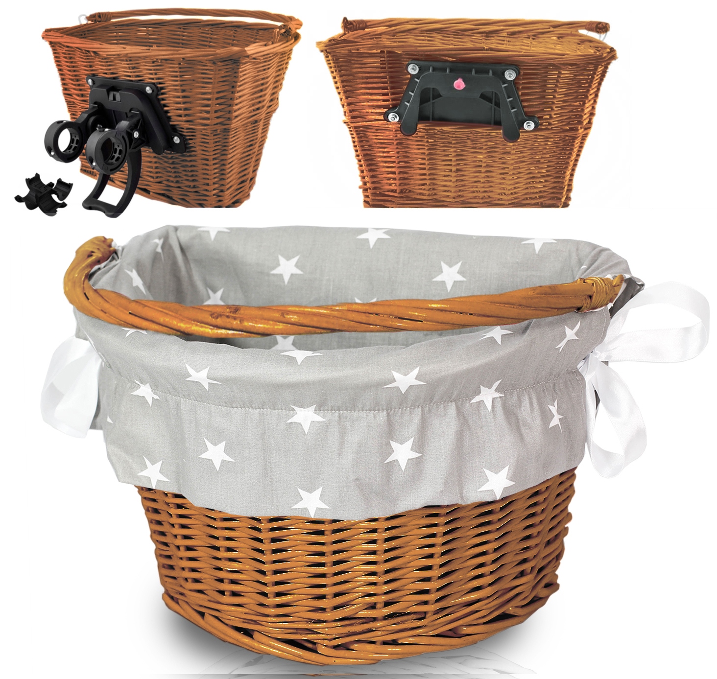 

Koszyk Wiklinowy Na Rower Zakupy Odpinany + Wkład