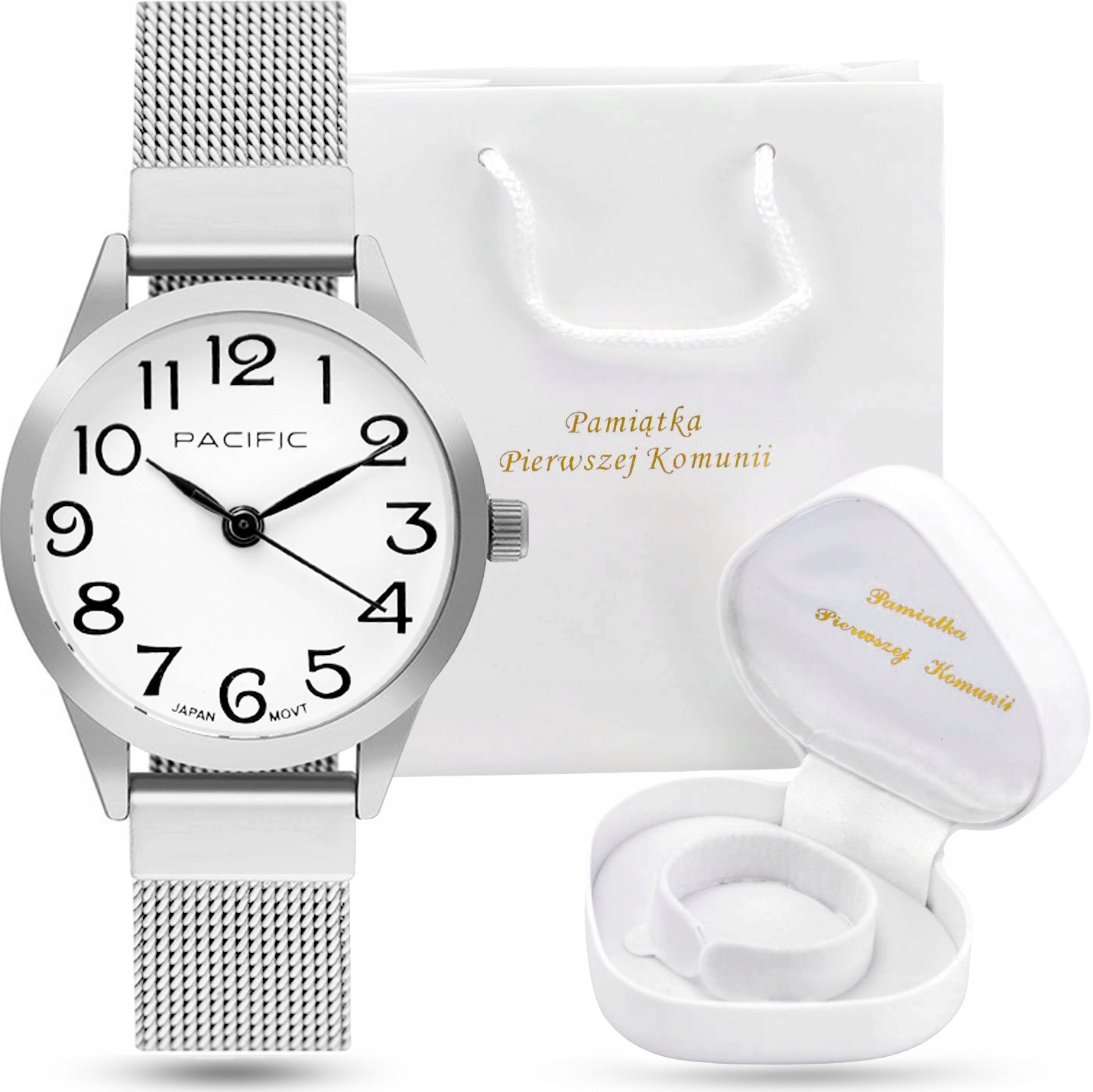 Sada Svaté Přijímání hodinky jako dárek k k prvnímu svatému přijímání kabelka a krabička