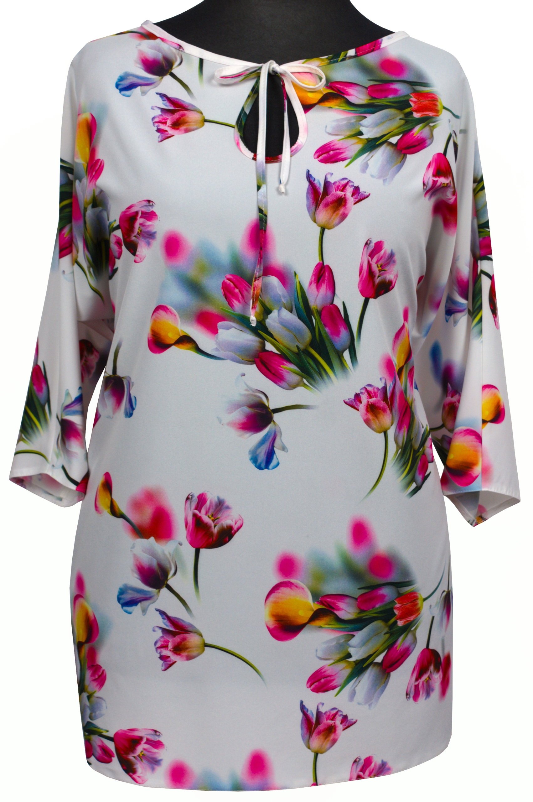 

Bluzka damska tunika w kwiaty luźna plus size 52