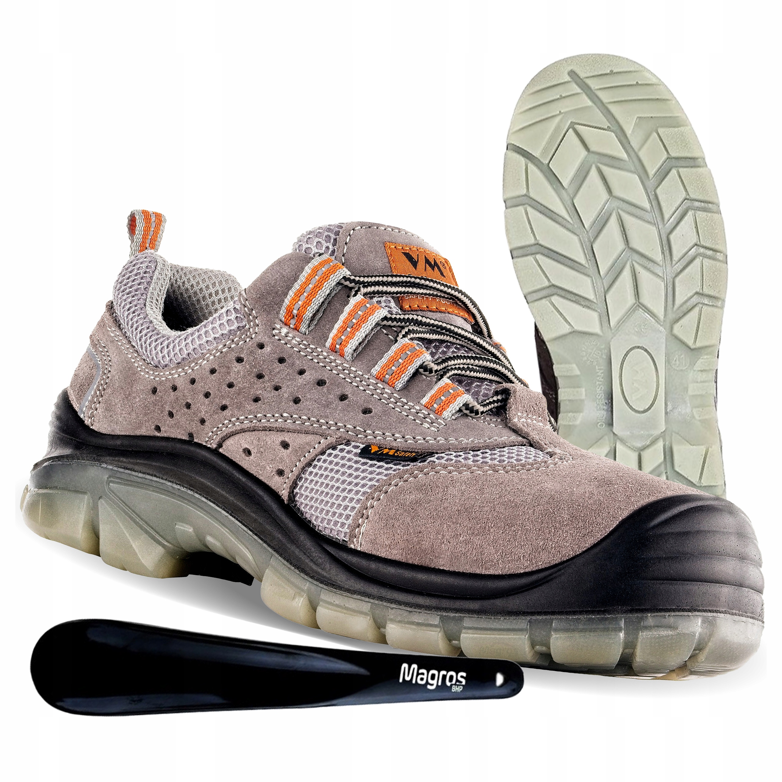 Buty Robocze Damskie Bez Podnoska na Lato Skórzane VM Footwear Tirana O1 38