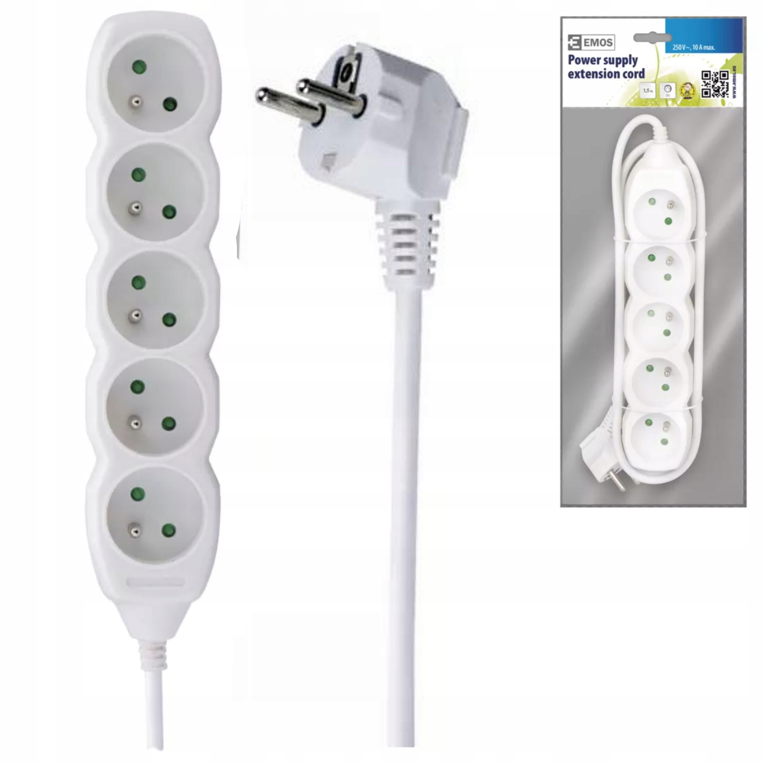 

Przedłużacz kabel 5-gniazd z/u 1,5m biały Emos