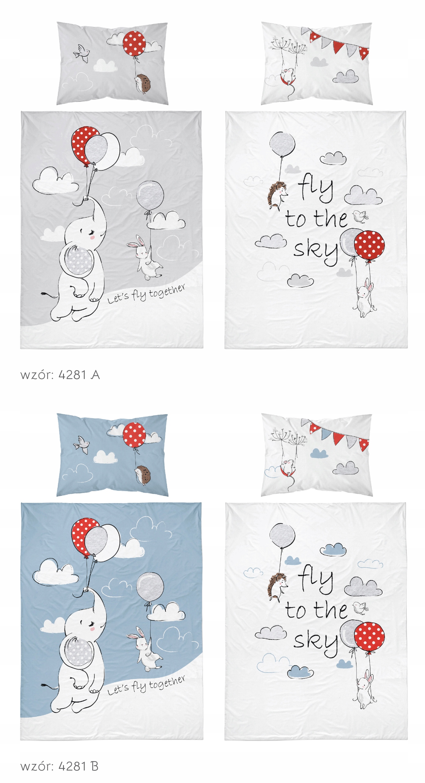 POŚCIEL DO ŁÓŻECZKA 100x135 DZIECIĘCA 100% BAWEŁNA DINOZAUR KOTEK SŁONIK Kolor dominujący odcienie szarości i srebra