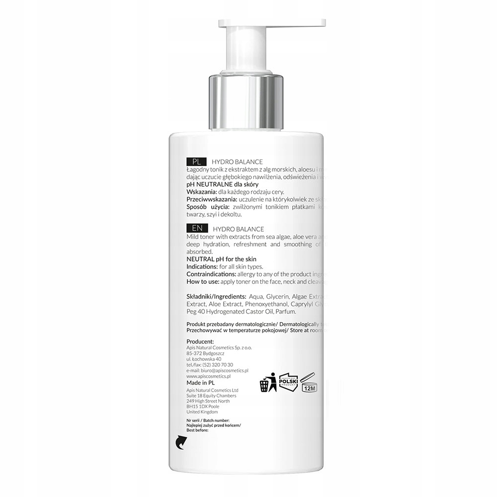 Apis Hydro Balance Nawilżający Tonik 300 ml Marka Apis