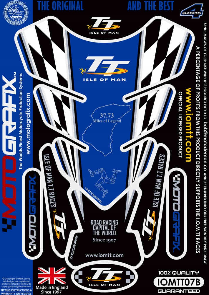MOTOGRAFIX TANKPAD ISLE OF MAN TT BLUE IOMTT07B