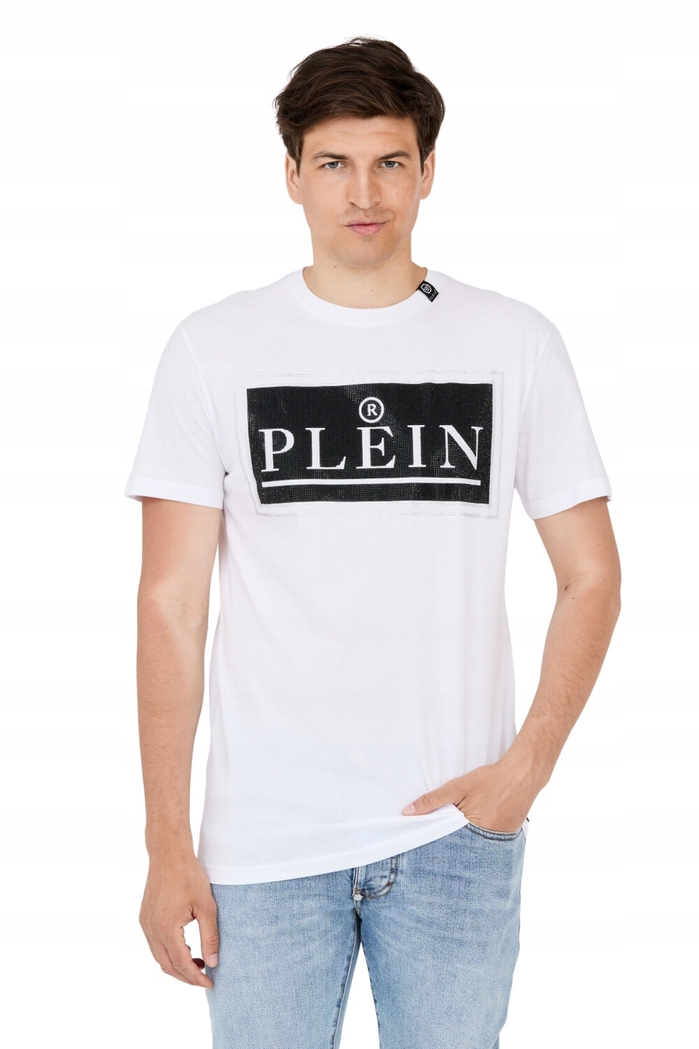 PHILIPP PLEIN Pánske tričko biele s veľkým logom XXL