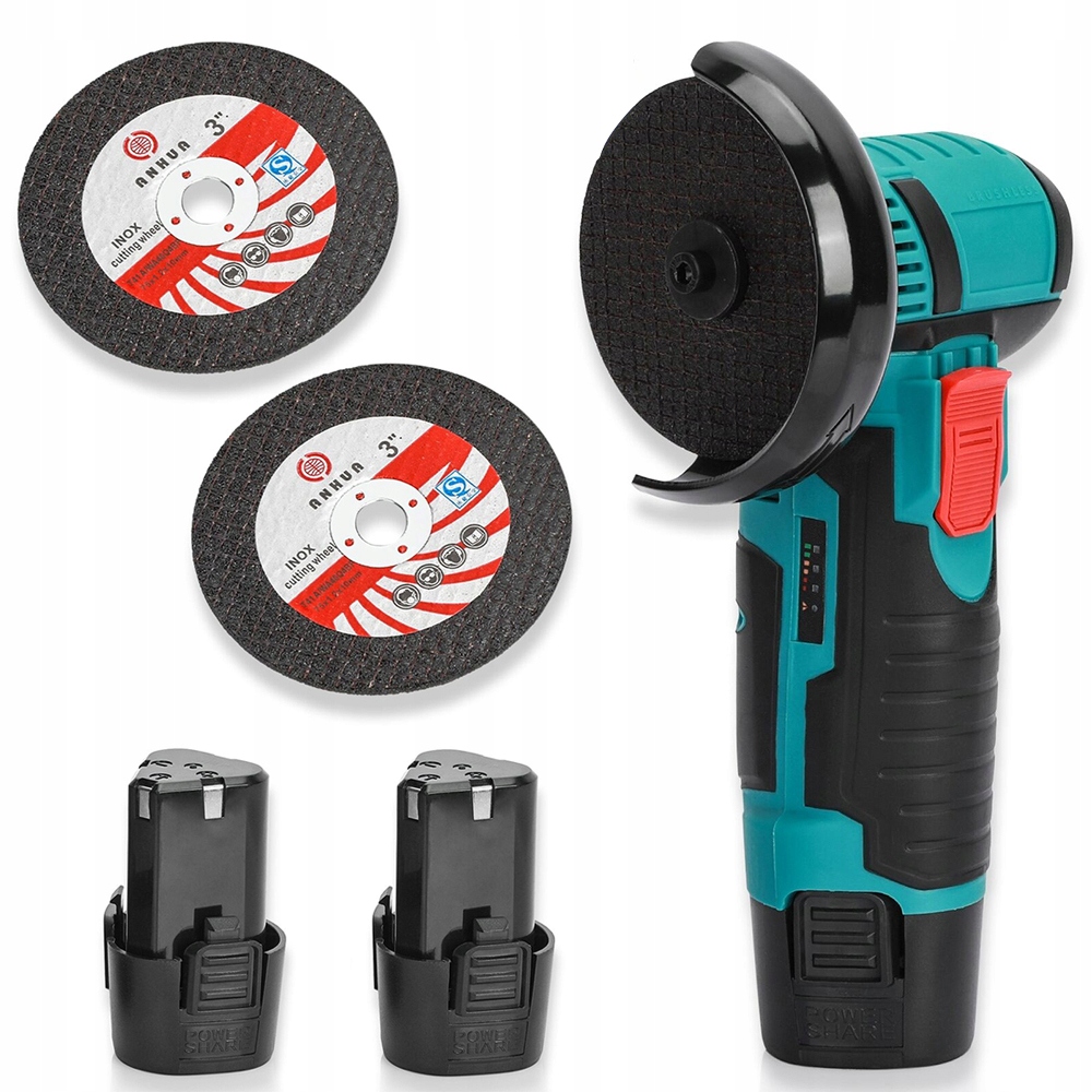 SZLIFIERKA KĄTOWA BEZPRZEWODOWA MINI + TARCZE 12V Stan opakowania oryginalne