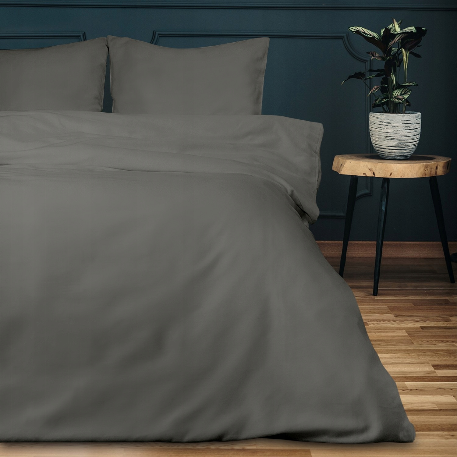 Posteľná Bielizeň bavlnená saténová 200x220 jednofarebná svetlosivá