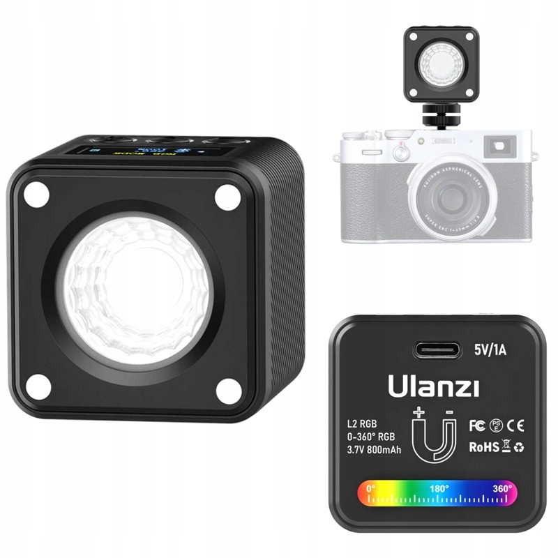 Lampa Led Ulanzi L2 Rgb mini do foto/wideo, magnetyczna, gwint 1/4"