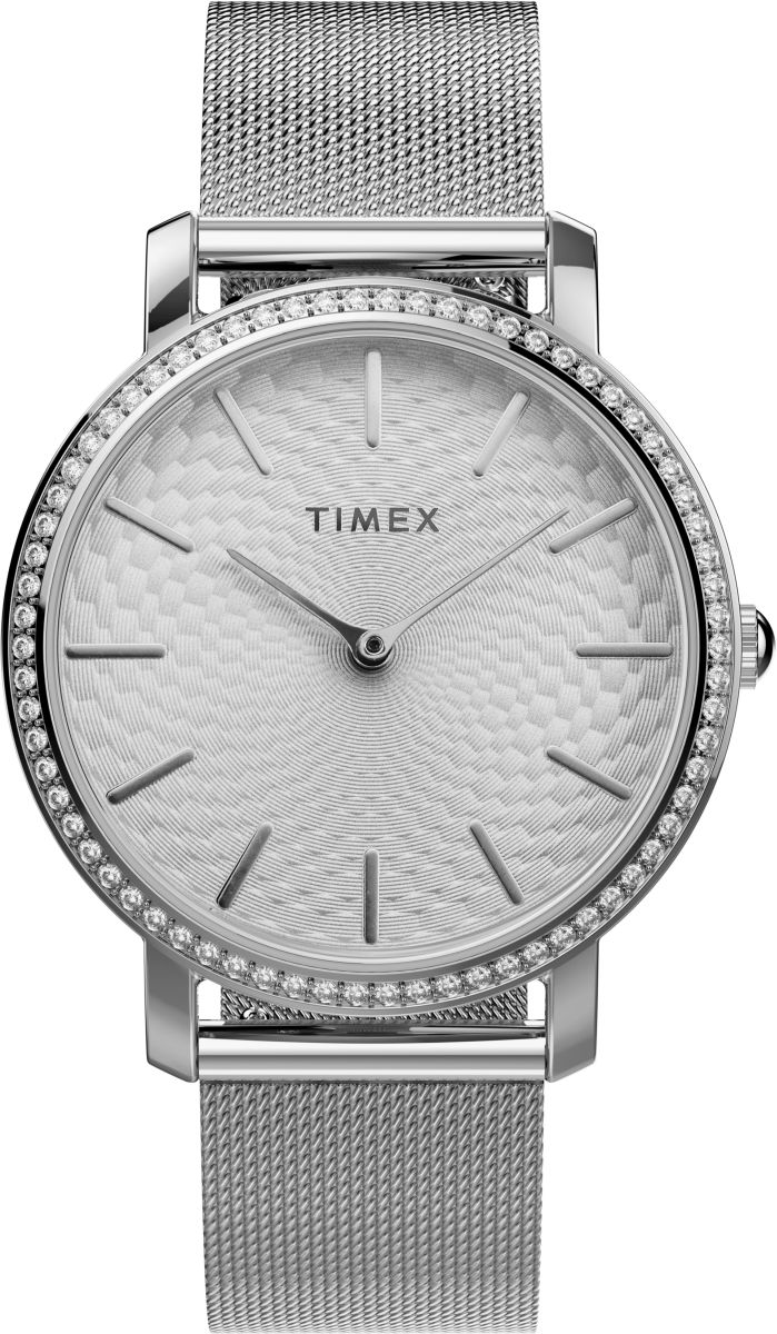Stříbrné dámské hodinky na náramku Timex TW2V52400 Gravírování Bonus