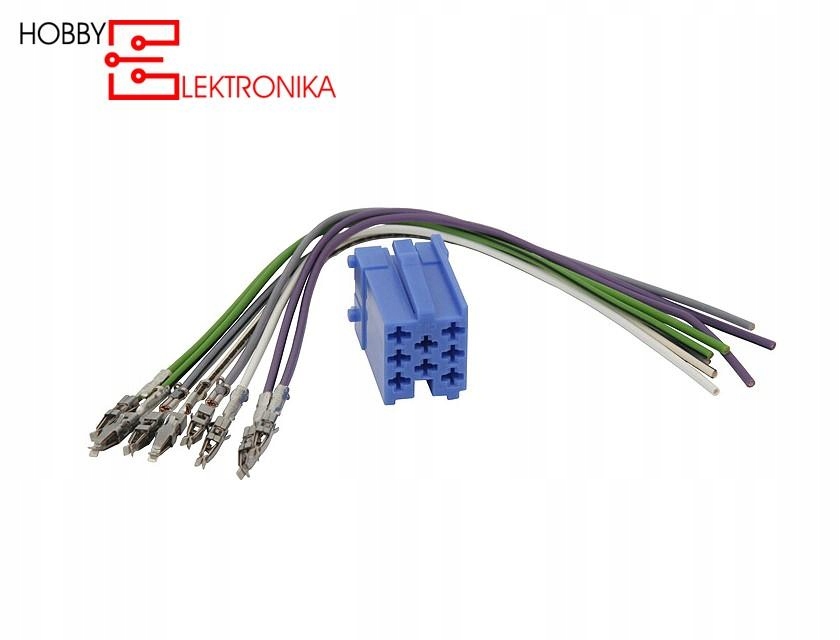 ISO wtyk MINI NIEBIESKI+8PIN Z PRZEWODAMI Kod producenta 2000000005393