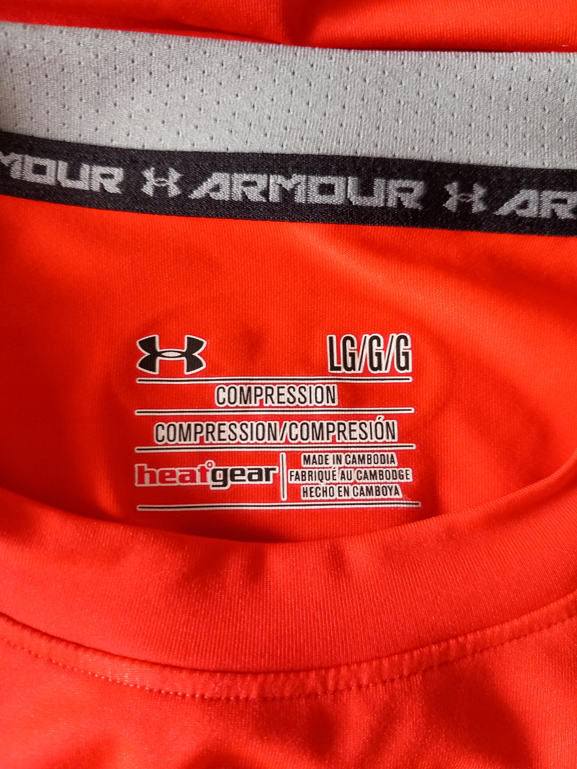 Under Armour Compression Koszulka męska Rozmiar L Kolor dominujący pomarańcze i czerwienie