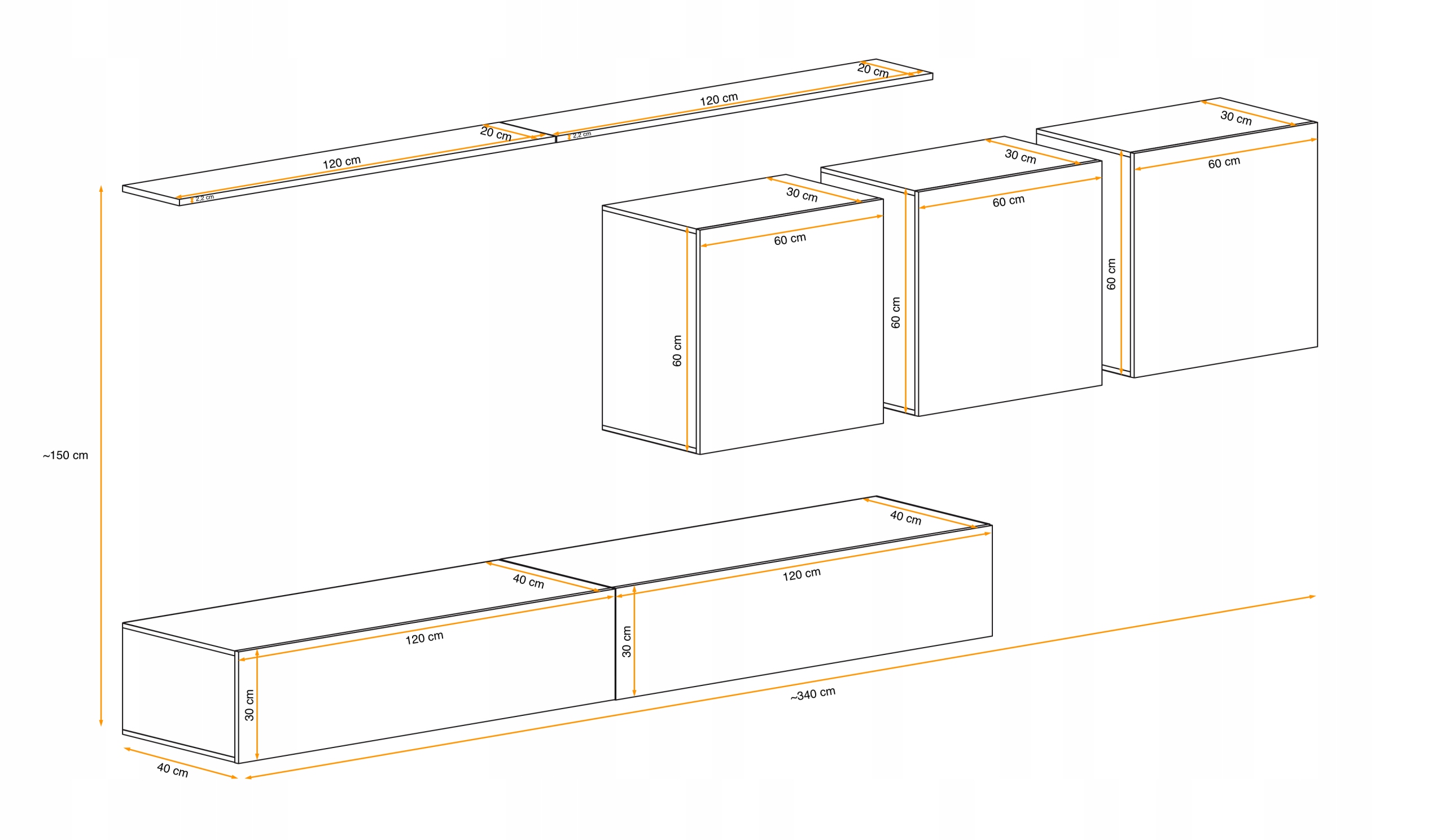 MEBLOŚCIANKA SWAP VII - MAT PVC I W. POŁYSK PVC WT Marka ASM
