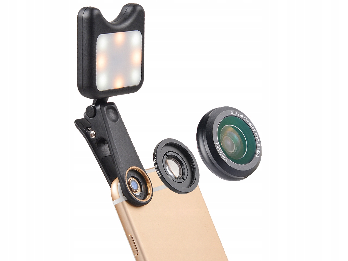 OBIEKTYW DO TELEFONU NA SMARTFONA LAMPA LED APEXEL Marka Inna