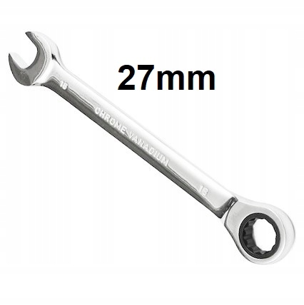 

Klucz płasko-oczkowy z grzechotką 27mm CrV chrom