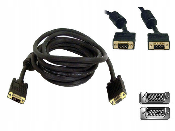 KABEL DO MONITORA TV LCD VGA SVGA 10m FullHD GOLD EAN (GTIN) 5907621802615