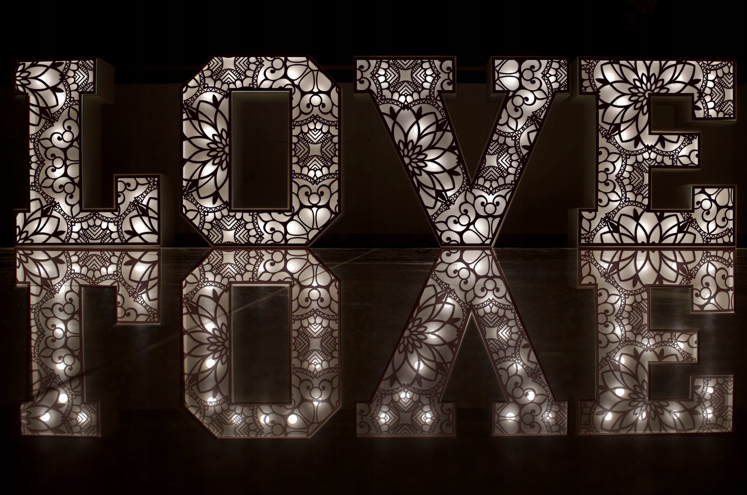 Ażurowe NAKŁADKI na litery LOVE 120cm wzór FOLK Kod producenta LOVE_AZUR_FOLK1_120