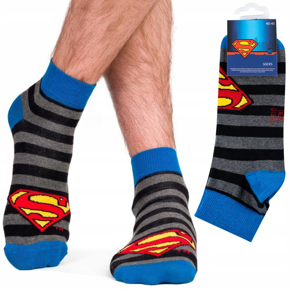 

Zakostki Soxo Skarpetki Superman Bawełniane Wesołe