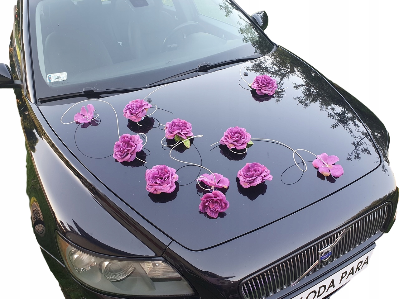 

Dekoracja samochodu Peonia ozdoby auto ślub płatki