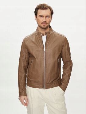 boss Męskie Kurtka skórzana Hugo BOSS-50506353 Mansell 10257647 01 249 Brąz