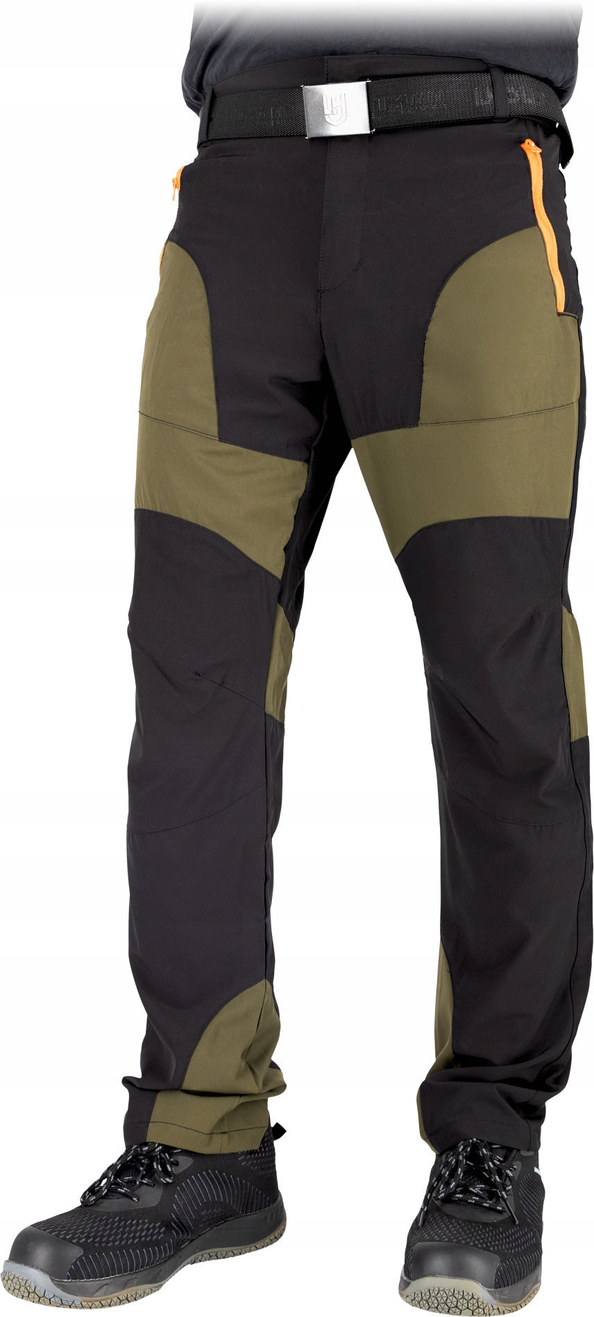 Spodnie Robocze Do Pasa Reis Ventura Czarno-Zielone, Rozmiar: 46