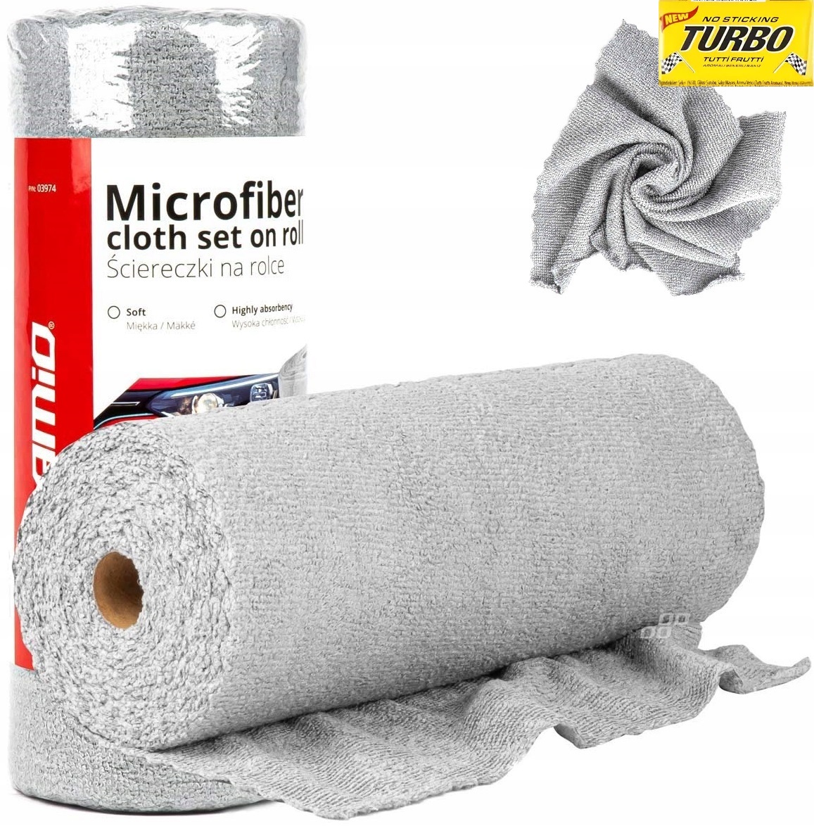 Ściereczki 30x30cm Ręczniki Z Mikrofibry Na Rolce Do Auta Domu *50 Sztuk*