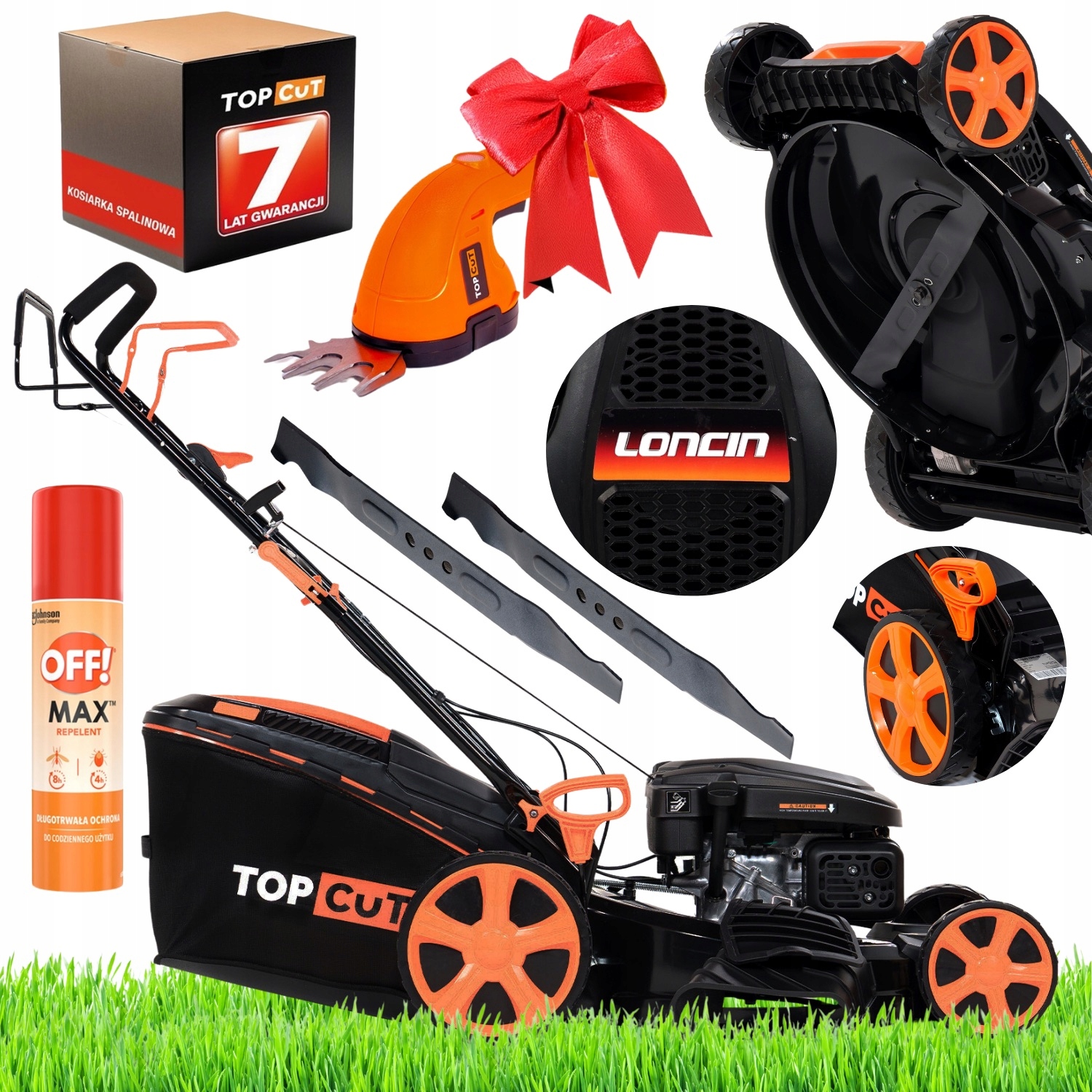 Kosiarka Spalinowa Z Napedem 56CM Mulczowanie Mocna 196CM Nożyce Off