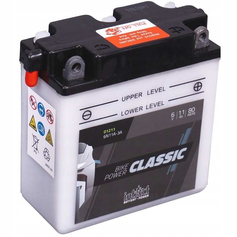 Akumulator Moto. 6V 11AH/80A P+ Classic (WYM:122X62X132)+KWAS