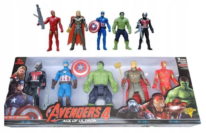 5 x AVENGERS ФИГУРКИ человек-ПАУК ЖЕЛЕЗНЫЙ ЧЕЛОВЕК ХАЛК БОЛЬШОЙ