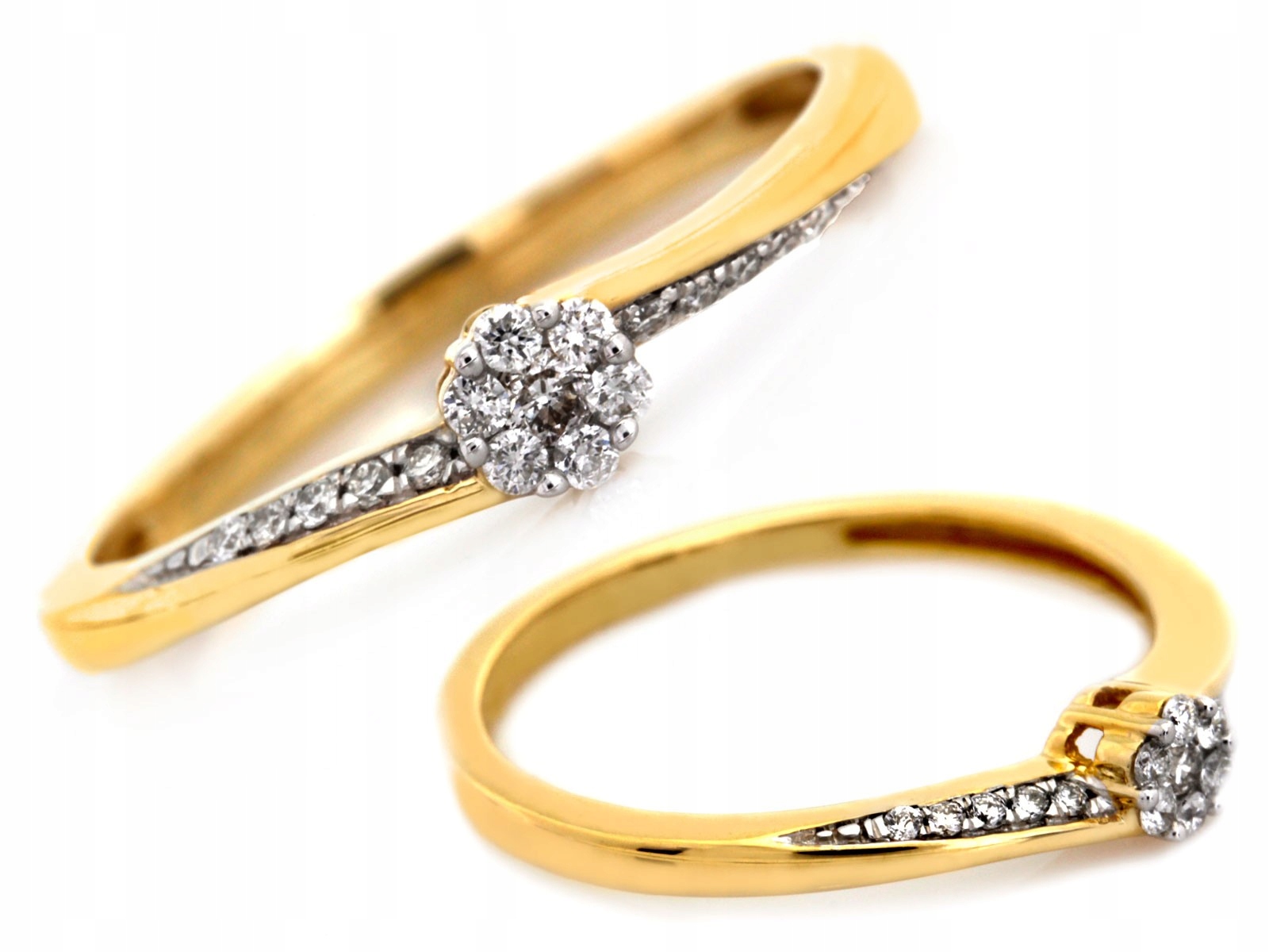 Prstýnek 585 s brilianty 0.123 ct, váha 1.90 g velikost 13