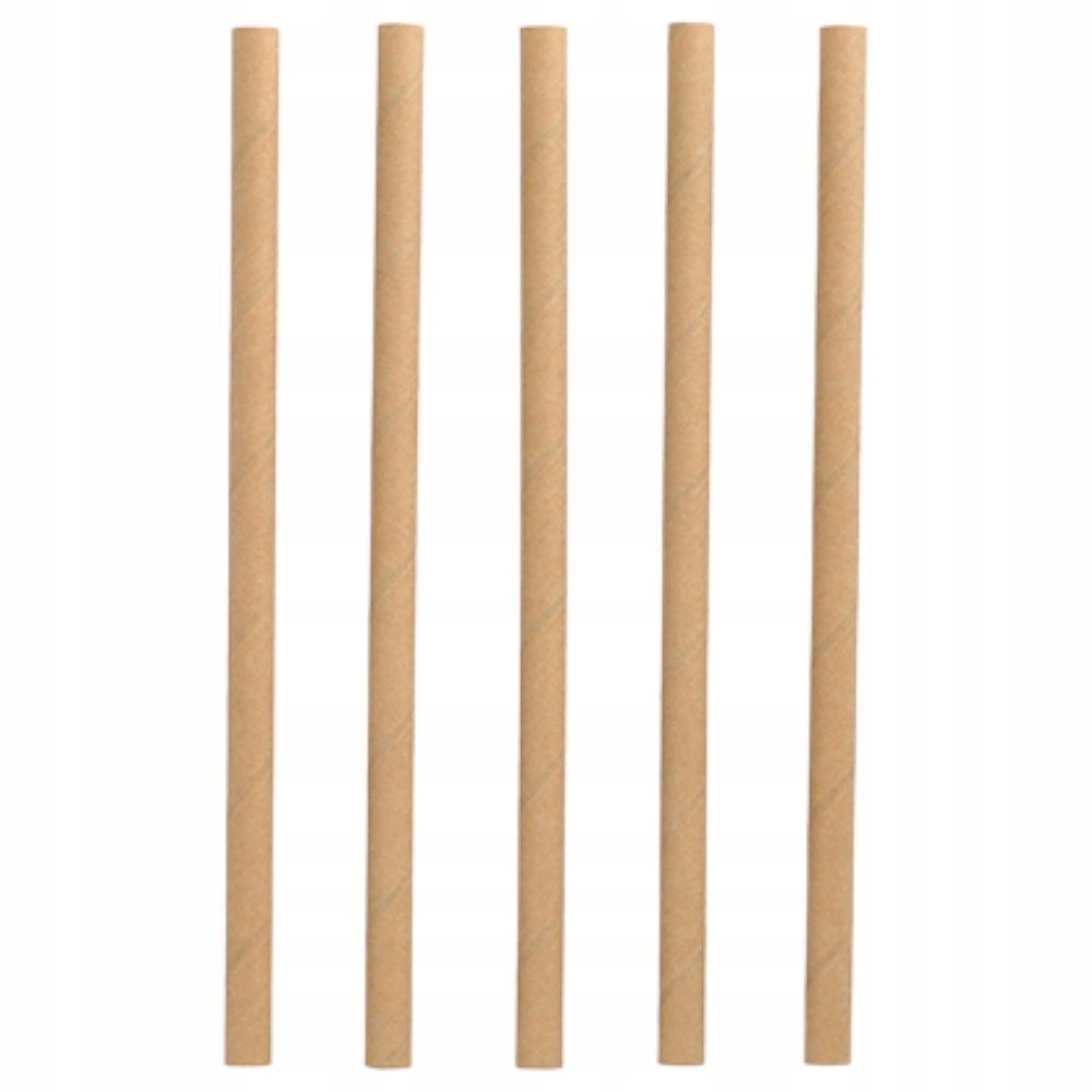 Słomki papierowe 21cm śr.10 brązowe 100szt Papstar