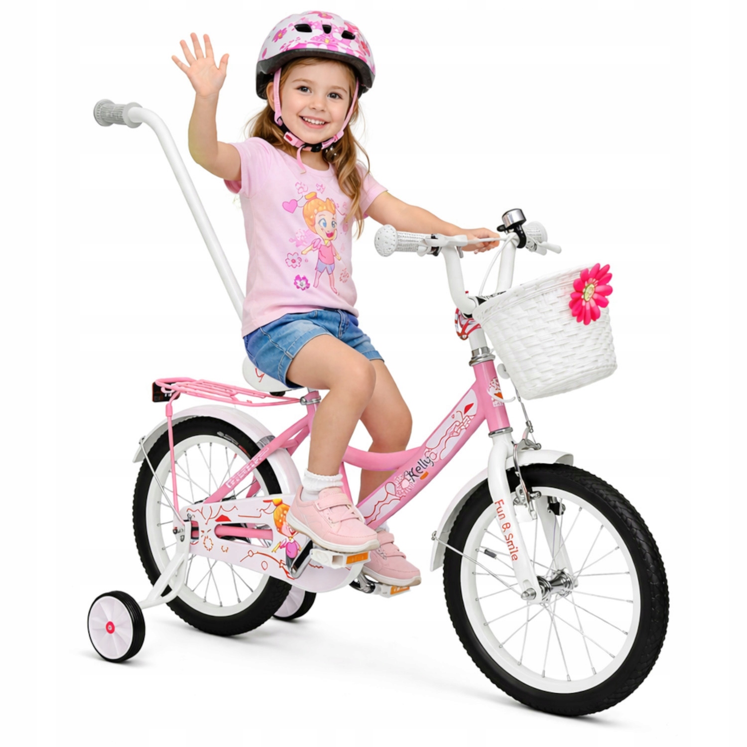 Rowerek dla dzieci Diecięcy 4-6 latka Rower 16 cali Kółka Boczne Prowadnik