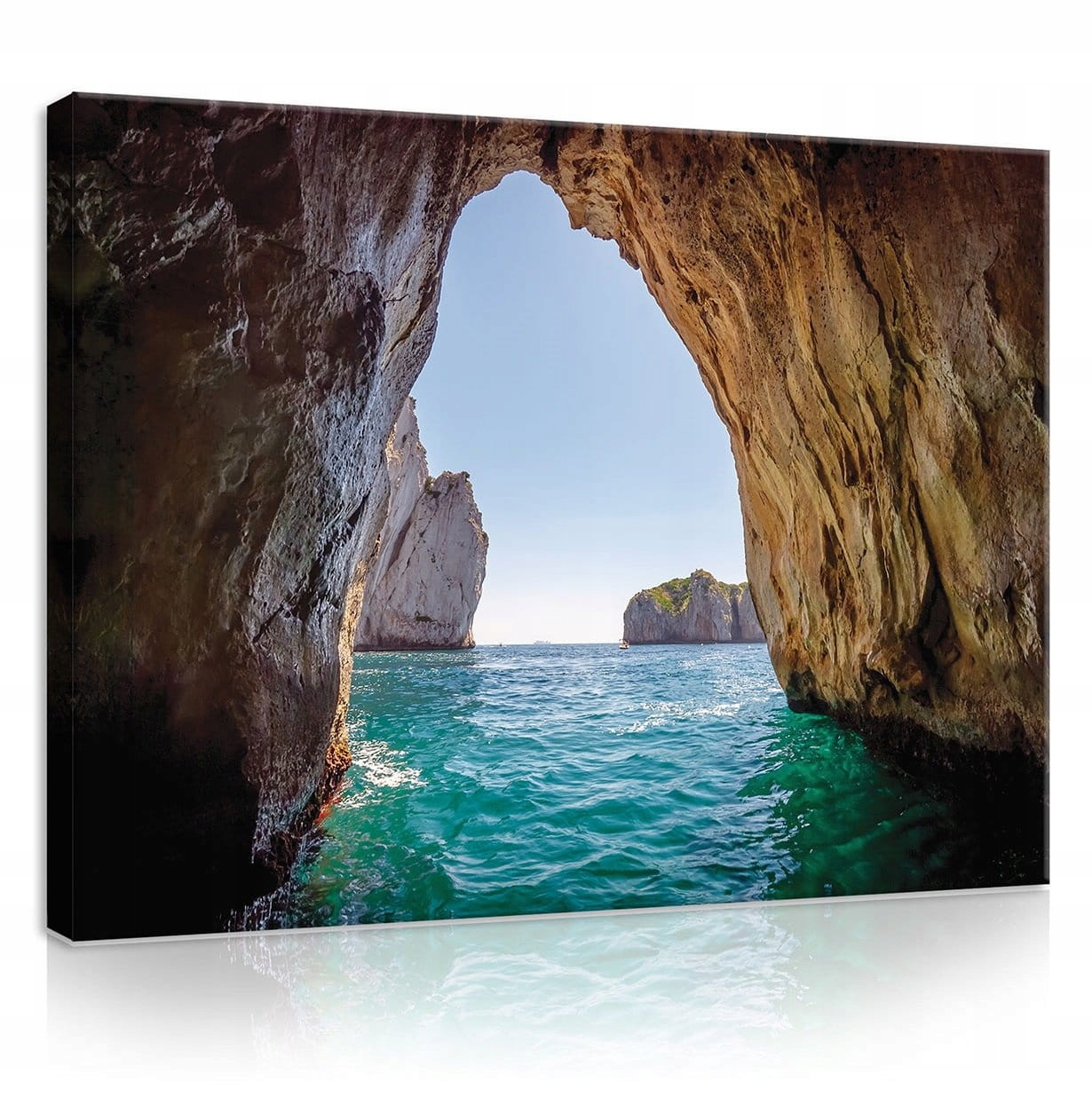 Obraz 100x75 Mořská jeskyně oblouk moře skály modrá obloha Capri