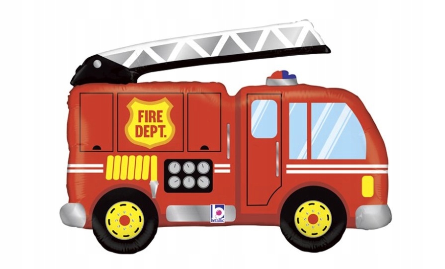 Foliowy balon urodzinowy wóz strażacki pojazd urodziny przyjęcie hel auto