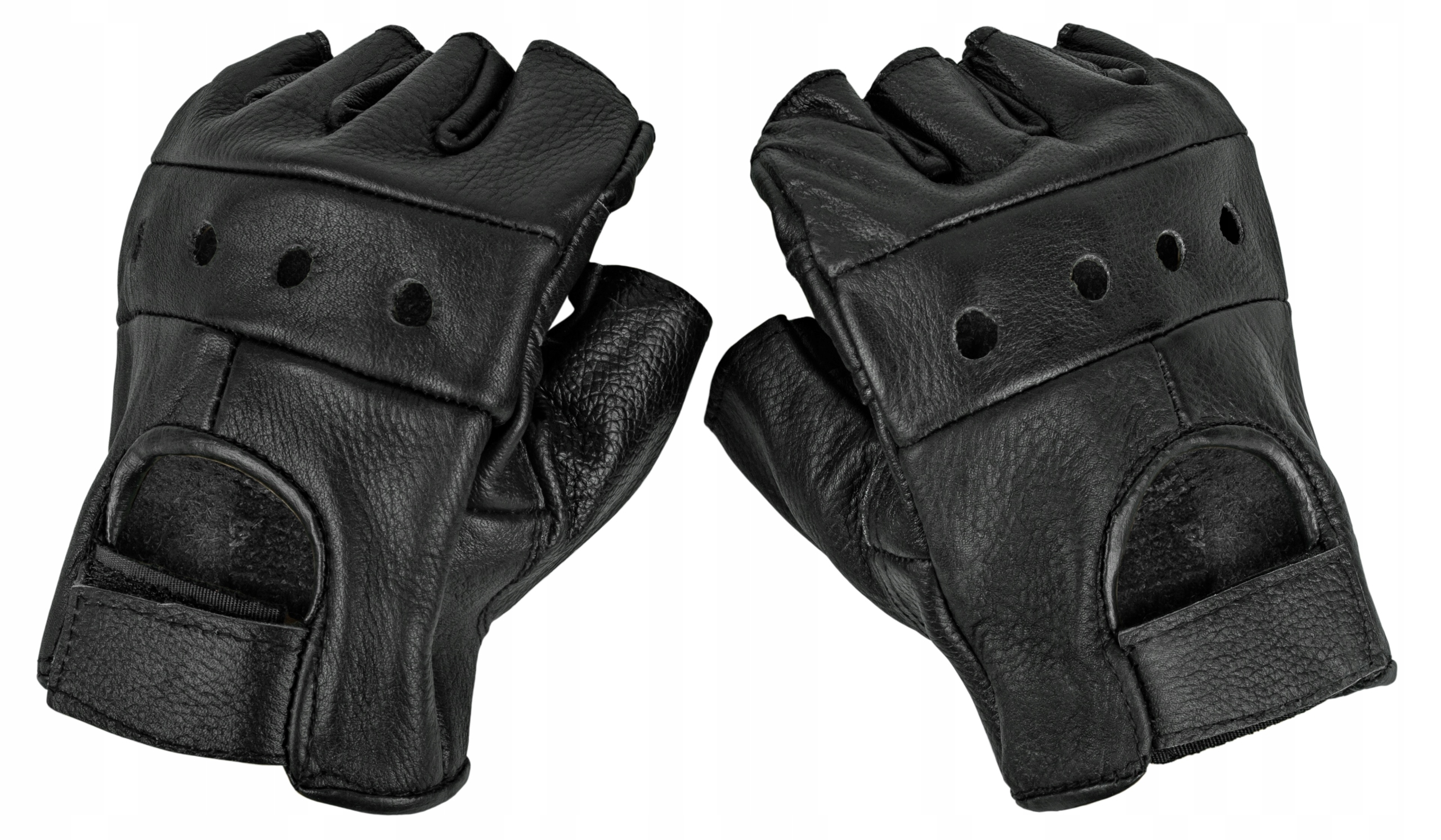 RĘKAWICE SKÓRZANE rowerowe BEZ PALCÓW skóra r. XXL