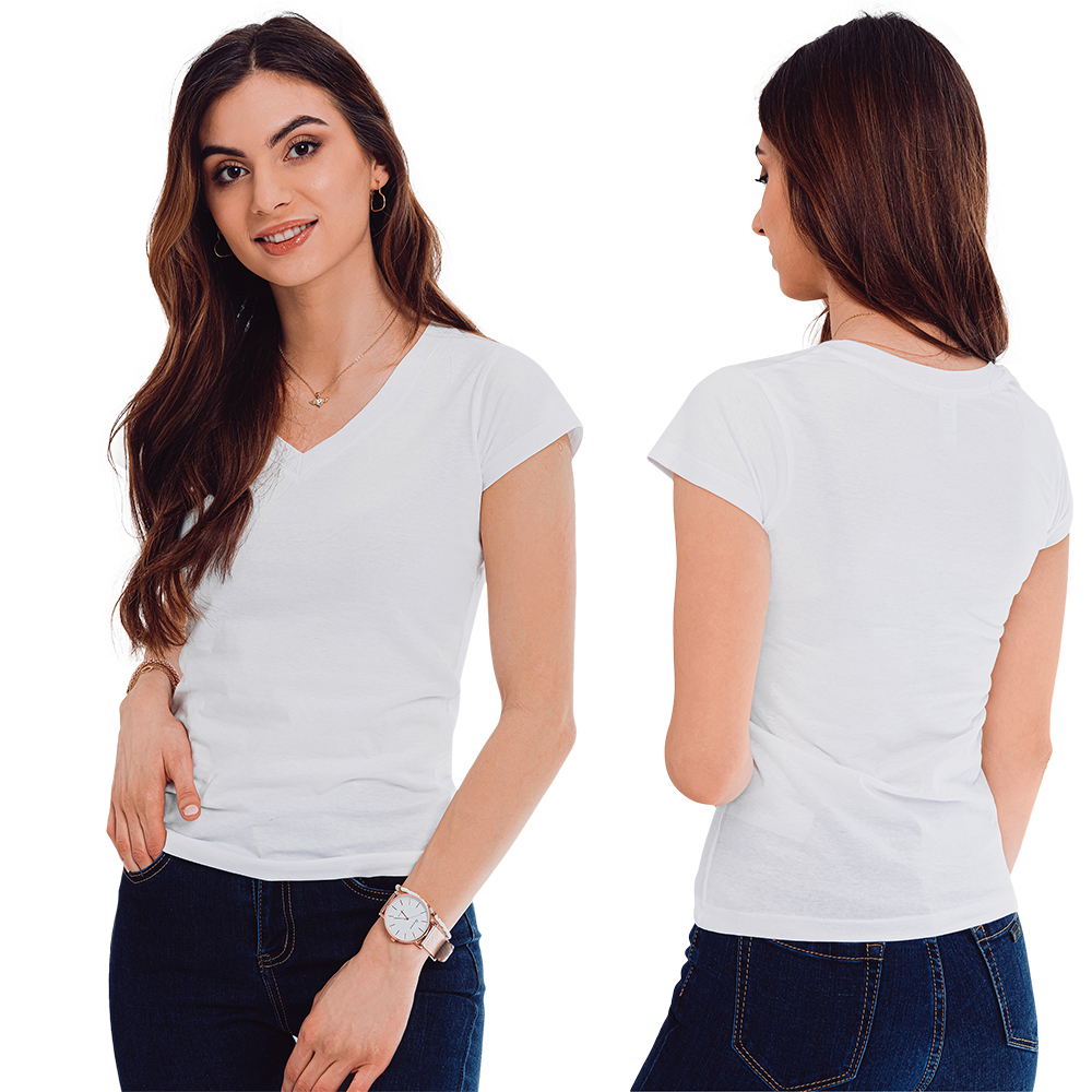 

T-shirt damski bez nadruku 002SLR biały XXL