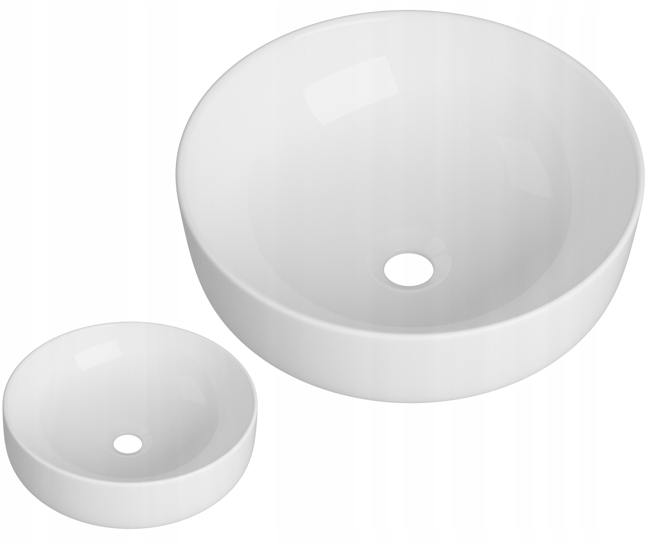 Umývadlová Doska Okrúhla Biela Keramická Kúpeľňová Teo Položená Na Dosku