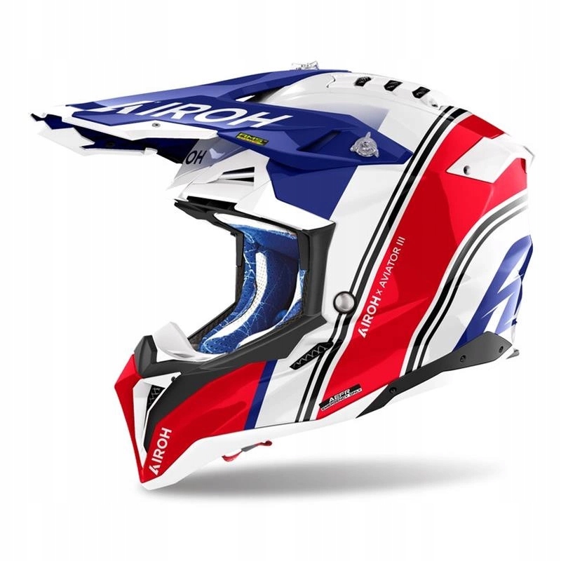 Prilba cross Airoh Aviator 3 Hima Red Gloss červená modrá biela Darčeky