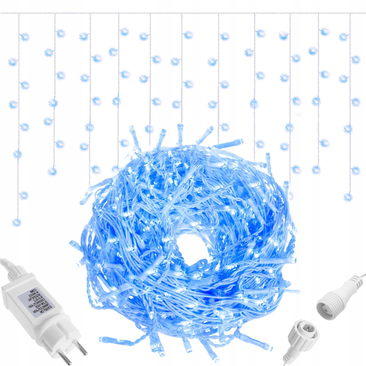 

Kurtyna Świetlna Sople 500 Led Lampki Niebieskie