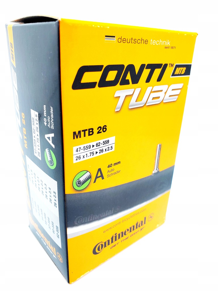 Dętka rowerowa CONTINENTAL MTB 26 x 1,75-2,5 AV 40mm AUTO BOX