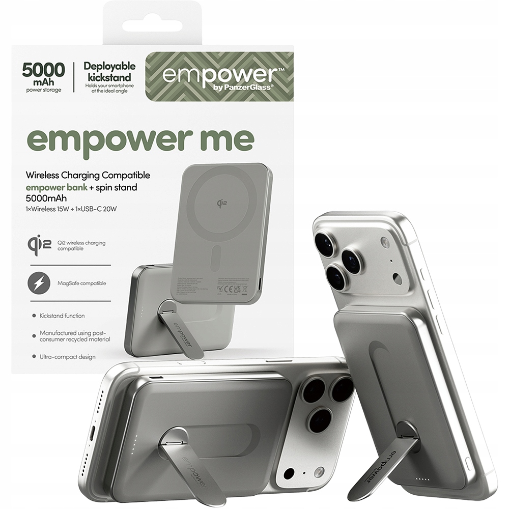 Power banka s podstavcom, stand empower by PanzerGlass 5000 mAh pre MagSafe 20W